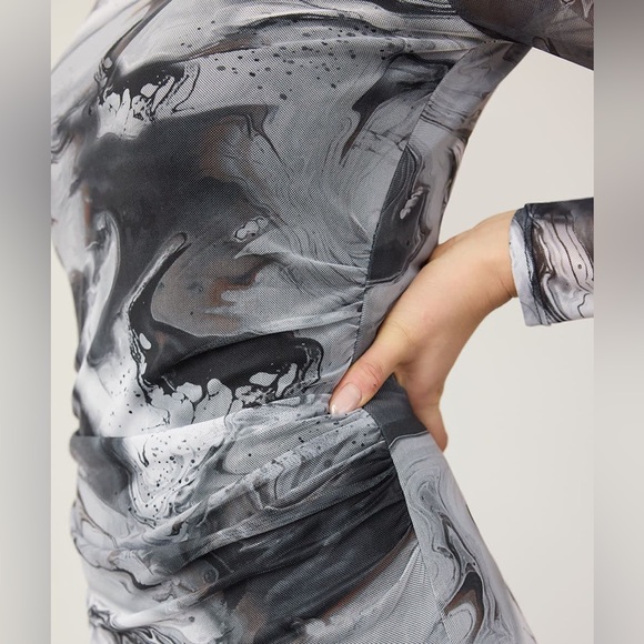 [#68] NWT Grey Swirl Dress, Size 3X - Picture 4 of 5